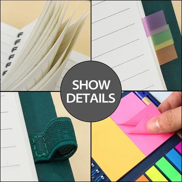 Mini Journal with Pen, Flags & Sticky Notes 4-7/10"x5-4/5"