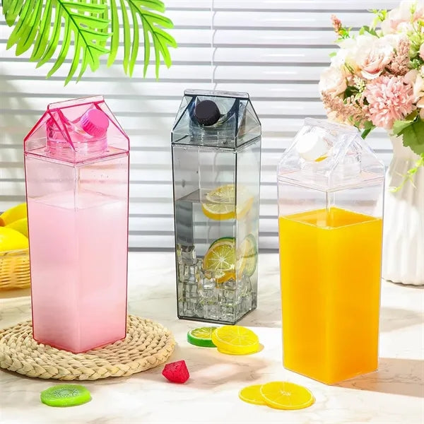 Clear Square Milk Carton Water Bottle