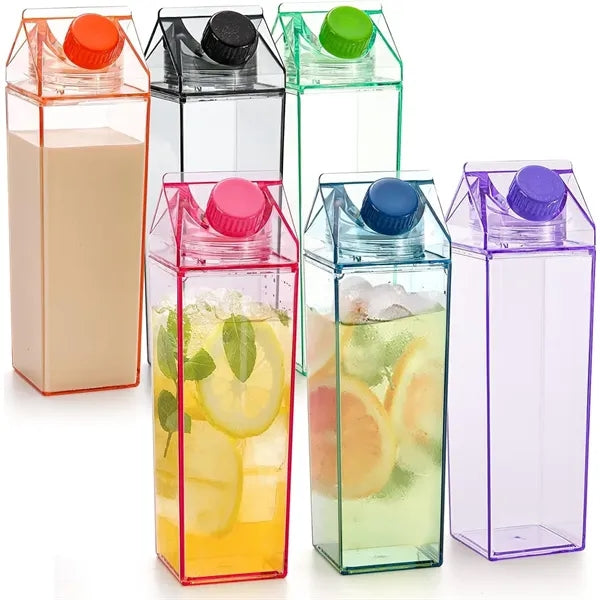 Clear Square Milk Carton Water Bottle