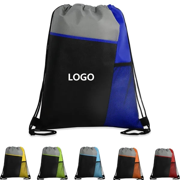 Drawstring Backpack With Mesh Pocket