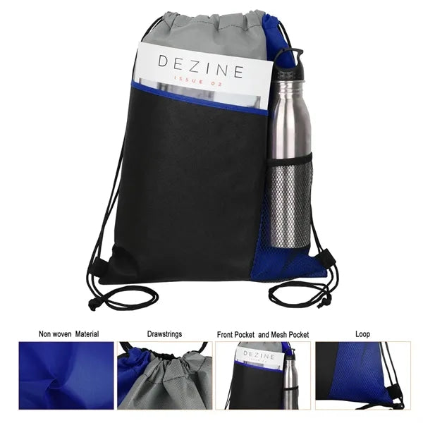 Drawstring Backpack With Mesh Pocket
