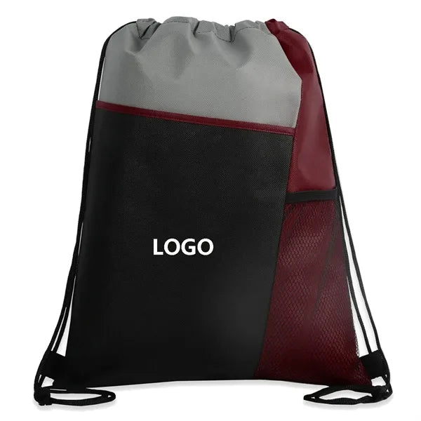 Drawstring Backpack With Mesh Pocket