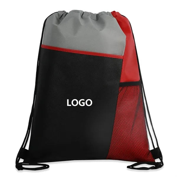 Drawstring Backpack With Mesh Pocket