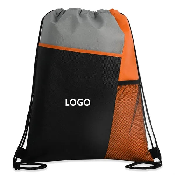 Drawstring Backpack With Mesh Pocket