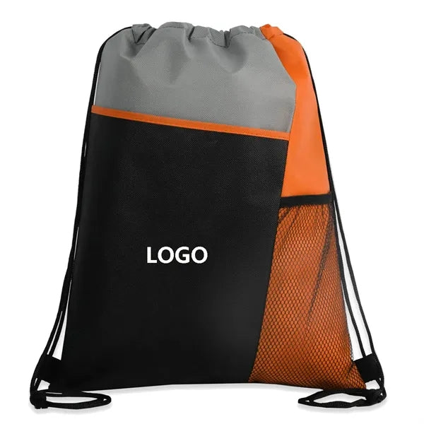 Drawstring Backpack With Mesh Pocket