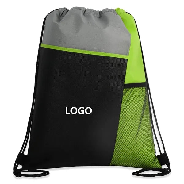 Drawstring Backpack With Mesh Pocket