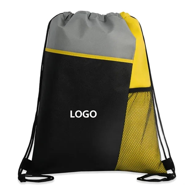 Drawstring Backpack With Mesh Pocket