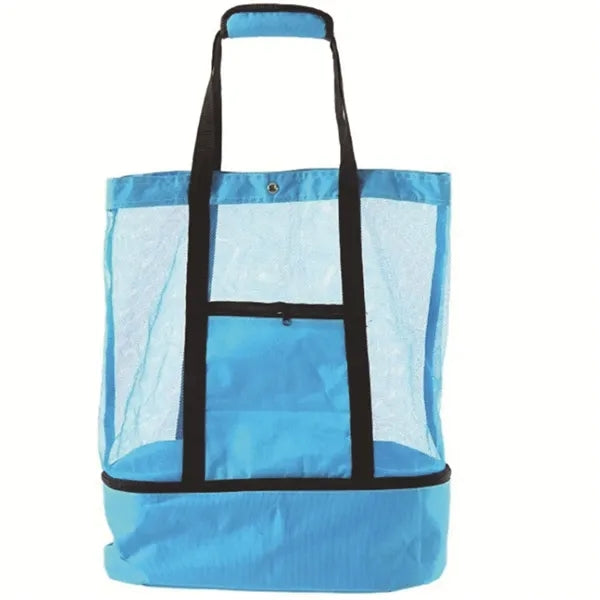 Mesh Beach Tote Bag with Insulated Picnic Cooler
