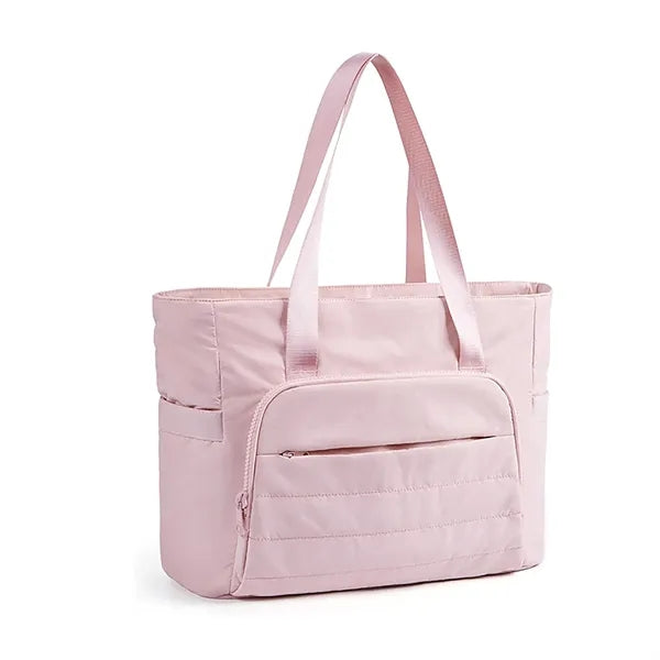 Quilted Lightweight Large Tote Bag with Yoga Mat Strap