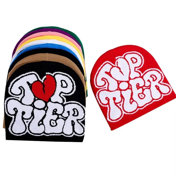 Letter Graphic Y2k Beanie Knit Hat Warm Winter Cap