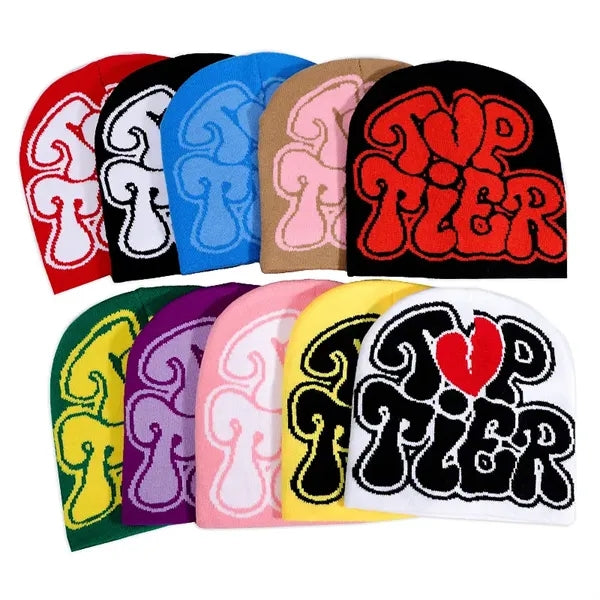 Letter Graphic Y2k Beanie Knit Hat Warm Winter Cap