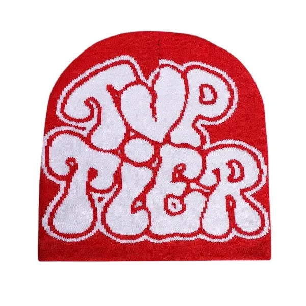 Letter Graphic Y2k Beanie Knit Hat Warm Winter Cap