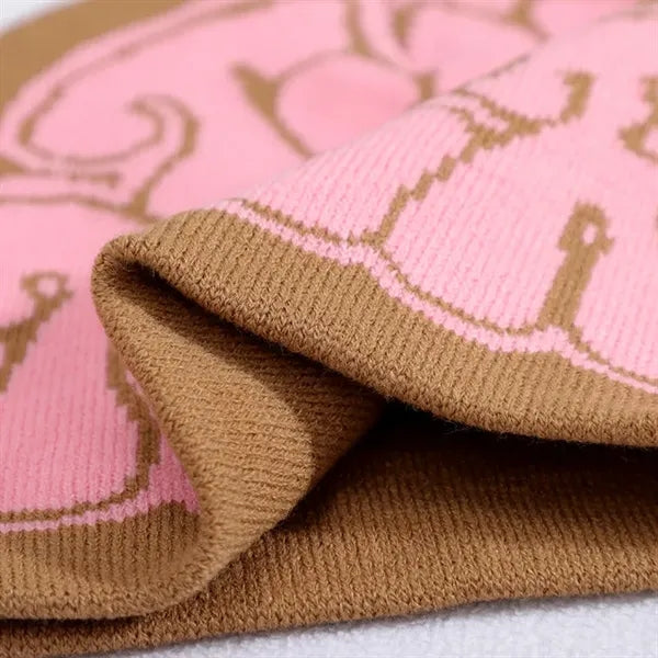 Letter Graphic Y2k Beanie Knit Hat Warm Winter Cap