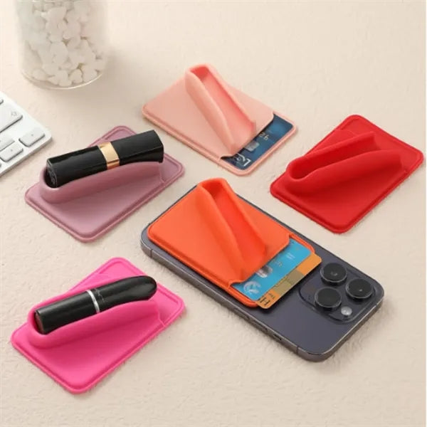 Silicone Lipstick Holder Phone Case Stick-On iPhone Android