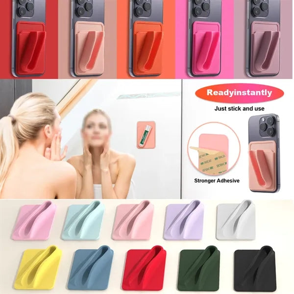 Silicone Lipstick Holder Phone Case Stick-On iPhone Android