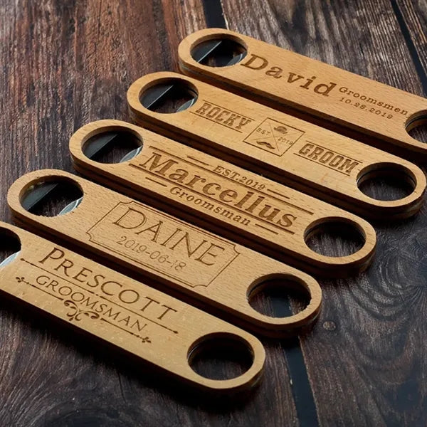 Wooden handle bottle opener