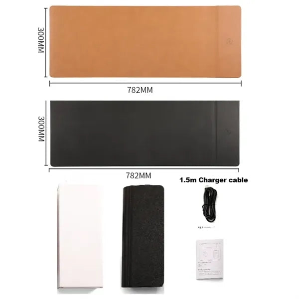 Contemporary Desk Mat W/QI Wireless Charging
