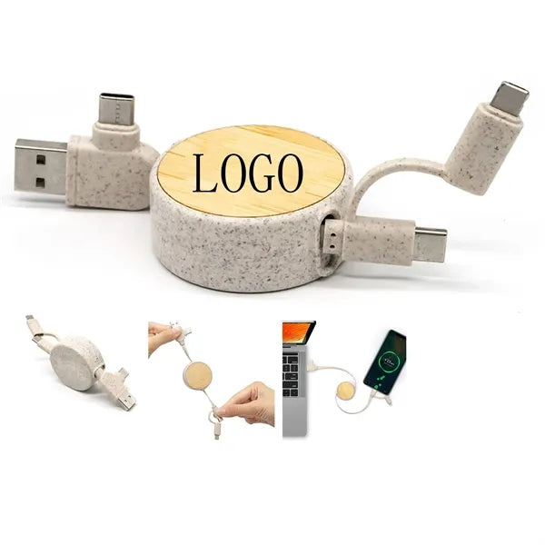 Retractable Bamboo Charging Cable