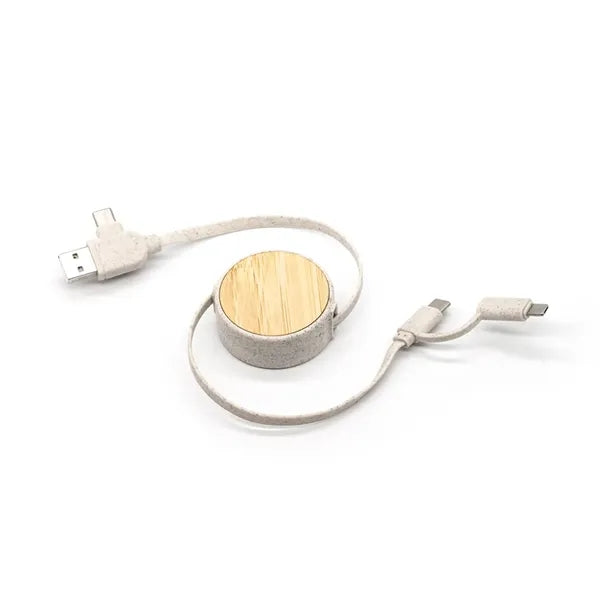 Retractable Bamboo Charging Cable