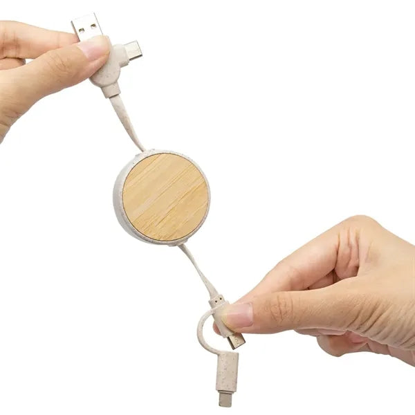 Retractable Bamboo Charging Cable