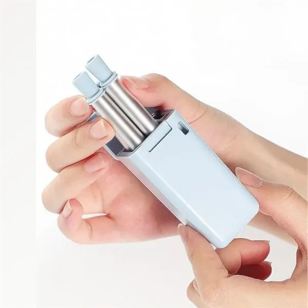 Folding silicone straw stainless steel ABS portable travel