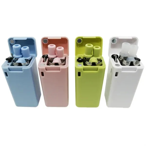 Folding silicone straw stainless steel ABS portable travel