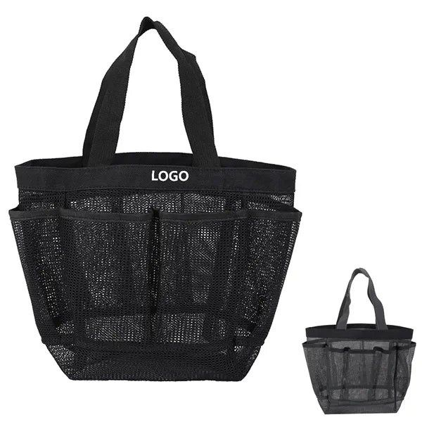 Beach Mesh Tote with Zipper and Pockets