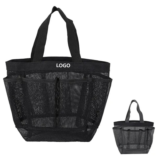 Beach Mesh Tote with Zipper and Pockets