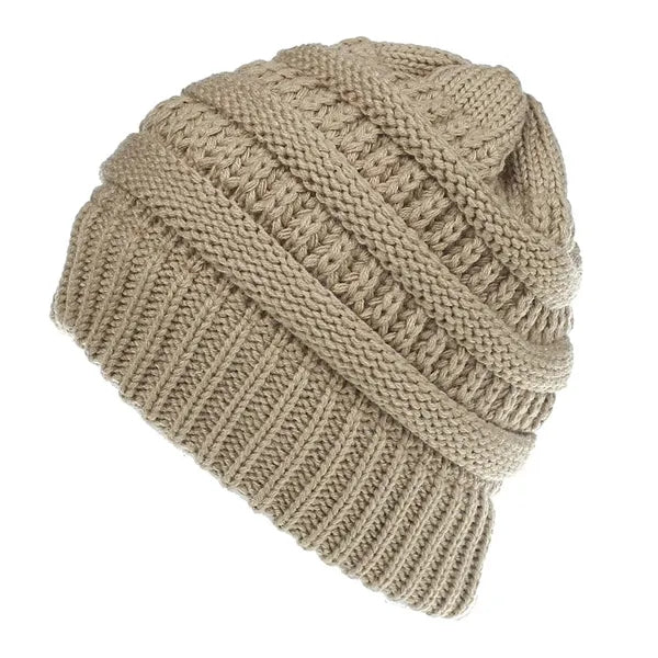 Acrylic Knitted Ponytail Beanie Cap Hat