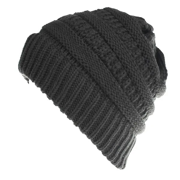 Acrylic Knitted Ponytail Beanie Cap Hat