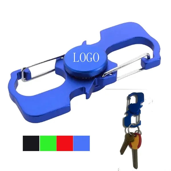Dual Carabiner Fidget Spinner With Bottle Opener