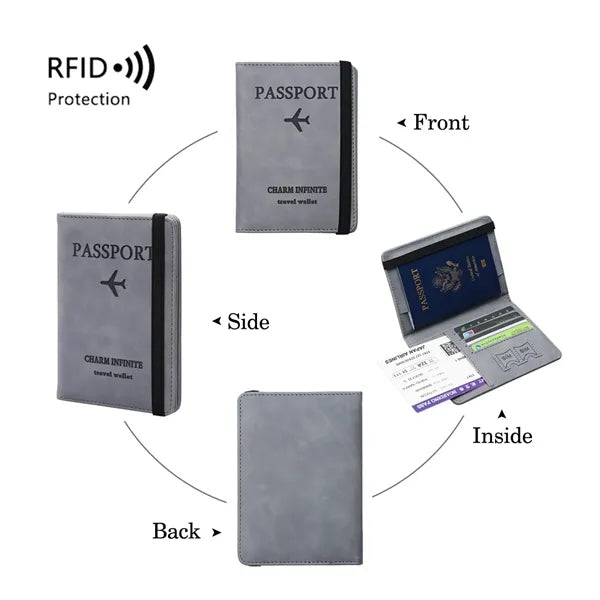 RFID Passport Holder & Travel Wallet With Elastic Band