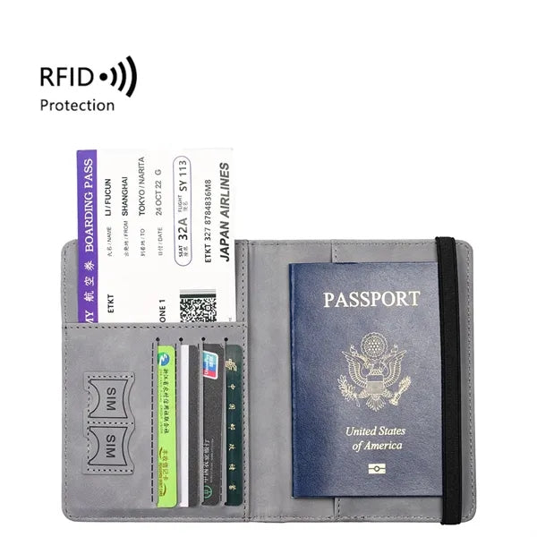 RFID Passport Holder & Travel Wallet With Elastic Band