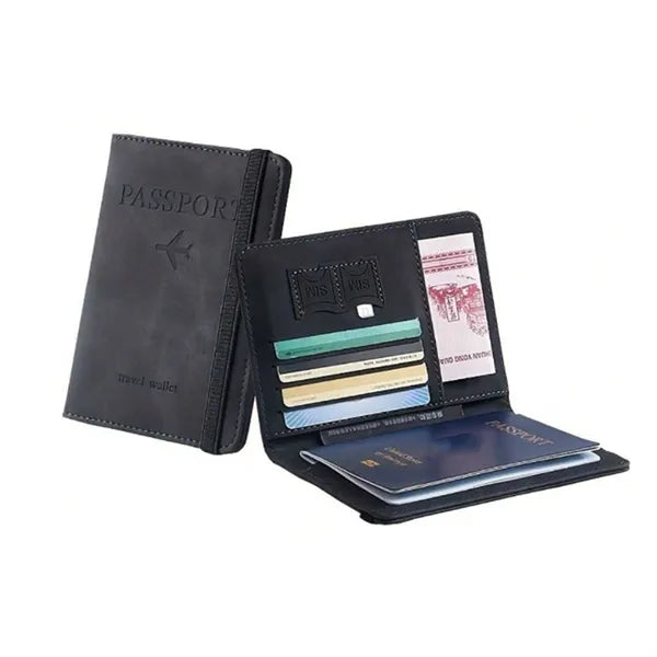 RFID Passport Holder & Travel Wallet With Elastic Band