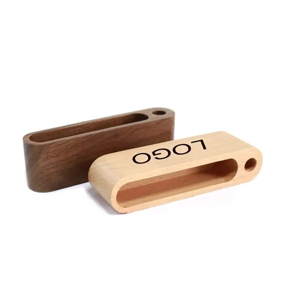 Wooden Business Card Case with Pen Hole Brackets