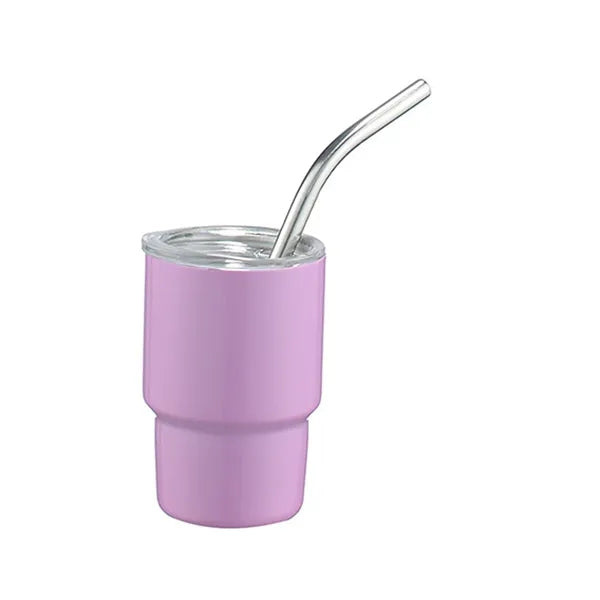 7 OZ Double Wall Stainless Steel Vacuum Tumblers with Straw