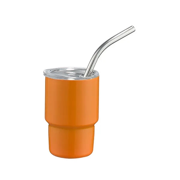 7 OZ Double Wall Stainless Steel Vacuum Tumblers with Straw