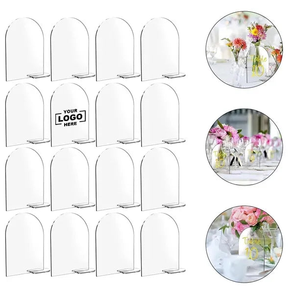 Clear Arch Acrylic Sign with Stand