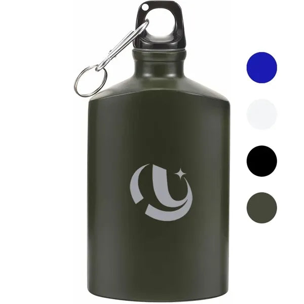 18 OZ Aluminum Flat Canteen Drinkware Water Bottle