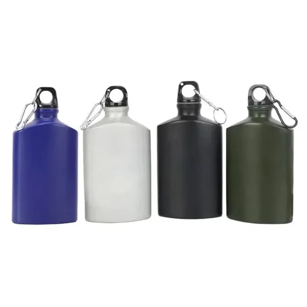 18 OZ Aluminum Flat Canteen Drinkware Water Bottle