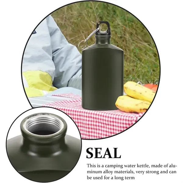 18 OZ Aluminum Flat Canteen Drinkware Water Bottle