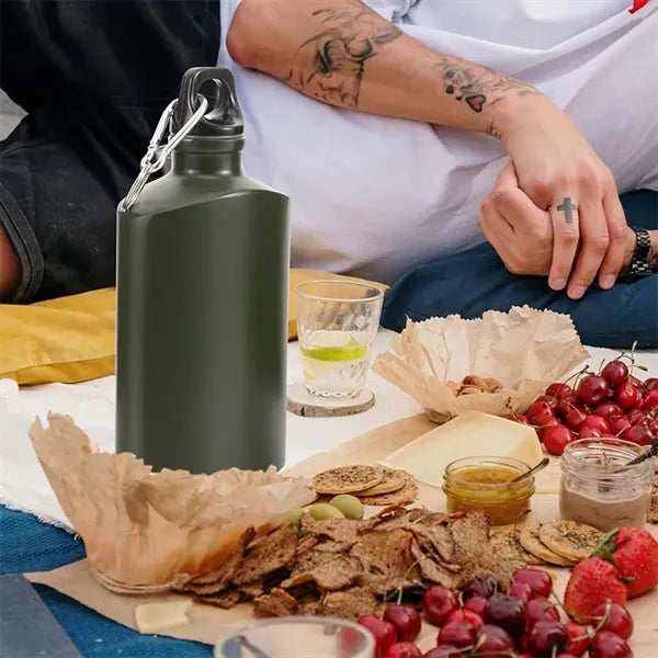 18 OZ Aluminum Flat Canteen Drinkware Water Bottle