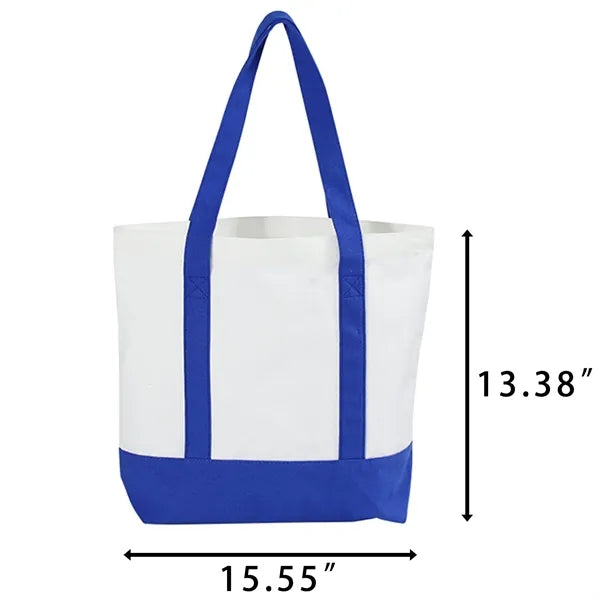 Canvas Tote Bag with Contrasting Panels