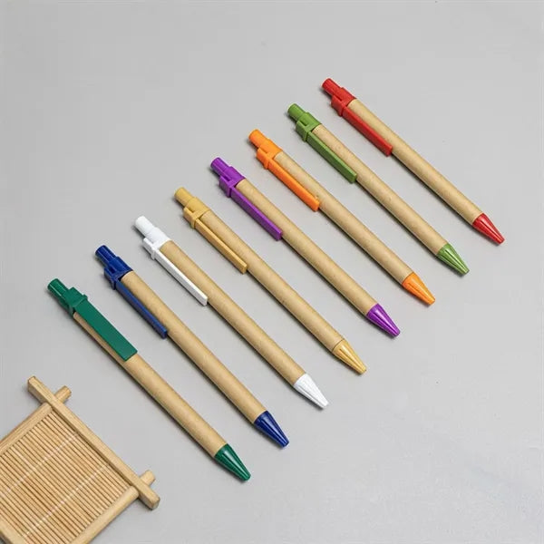 Wheat straw Bamboo Retractable Refillable Ballpoint Pen Clip