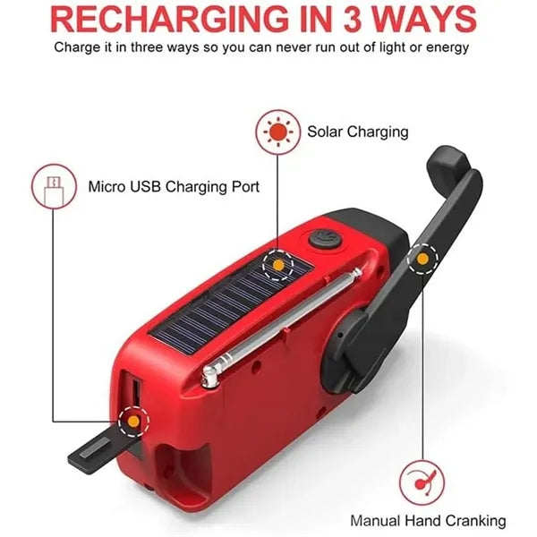 New SOS Emergency Solar Hand Crank Radio Power Bank