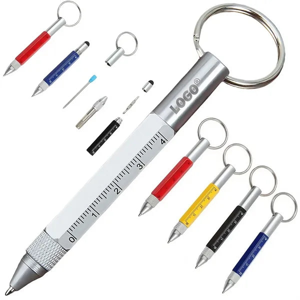 6 in 1 Multitool Tech Tool Pen Ballpoint Ruler Screwdriver