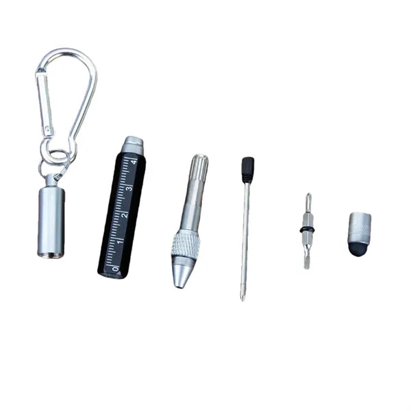 6 in 1 Multitool Tech Tool Pen Ballpoint Ruler Screwdriver