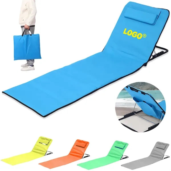 Foldable Beach Mat Adjustable Backrest Sleeping Carry Bag