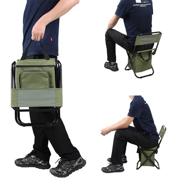 Multi Functional Portable Folding Chair Backpack Cooler Bag
