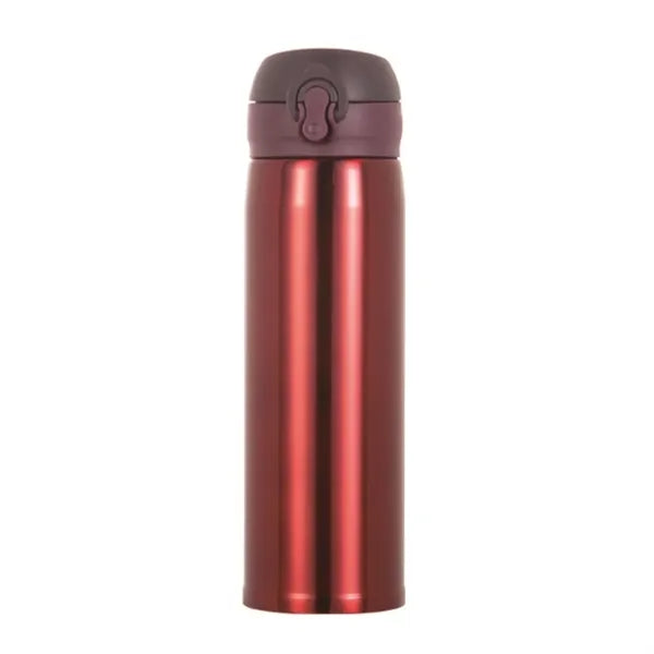 Portable Stainless Steel Water Bottle with Quick-Open Lid